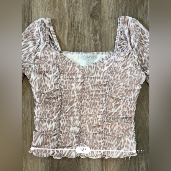 Sheer Leopard Print Stretchy Long Sleeve Top - Picture 7 of 10